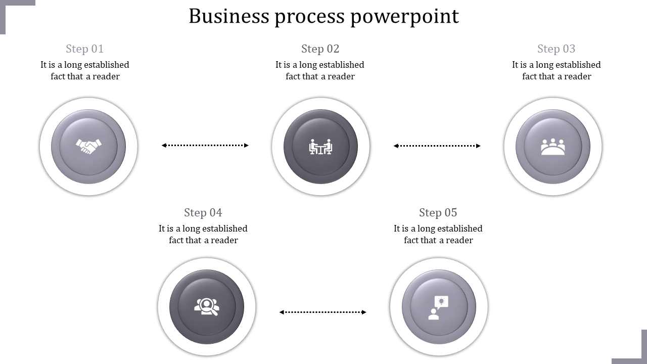 Innovative Business Process PowerPoint With Grey Theme